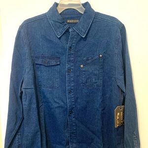 NWT United by Blue Men’s Denim Button Down Shirt